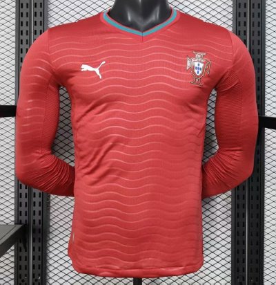 2026 Portugal home long sleeves player version soccer jersey size S-2XL